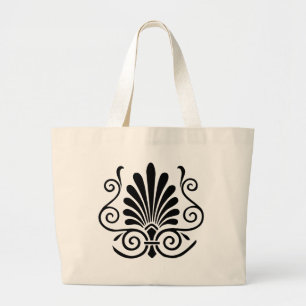 DIYColors Vintage look art deco plume pattern Large Tote Bag