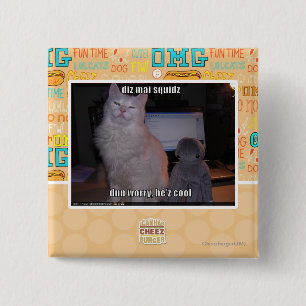 diz mai squidz 15 cm square badge