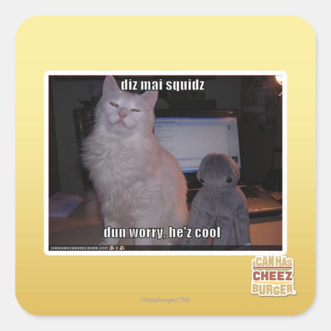 diz mai squidz square sticker (Front)