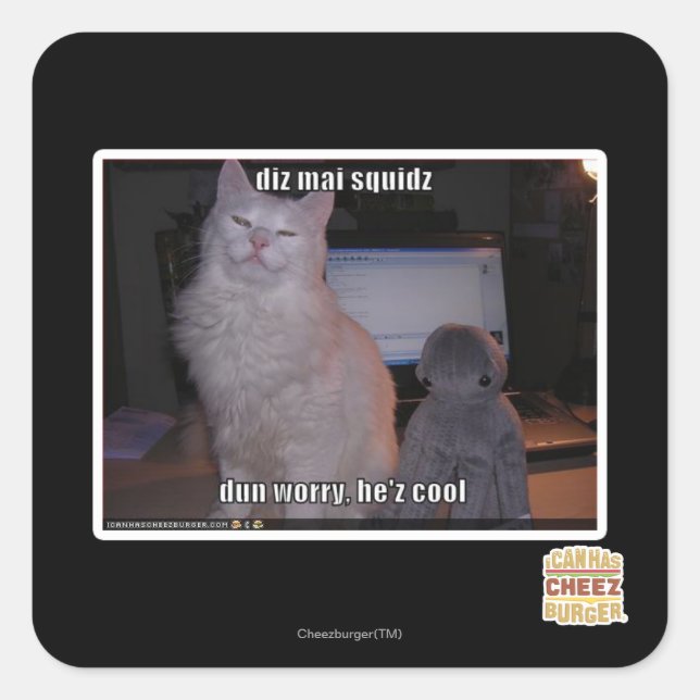 diz mai squidz square sticker (Front)