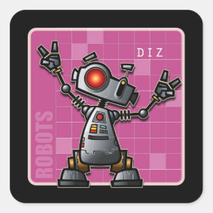 Diz the Robot Square Sticker