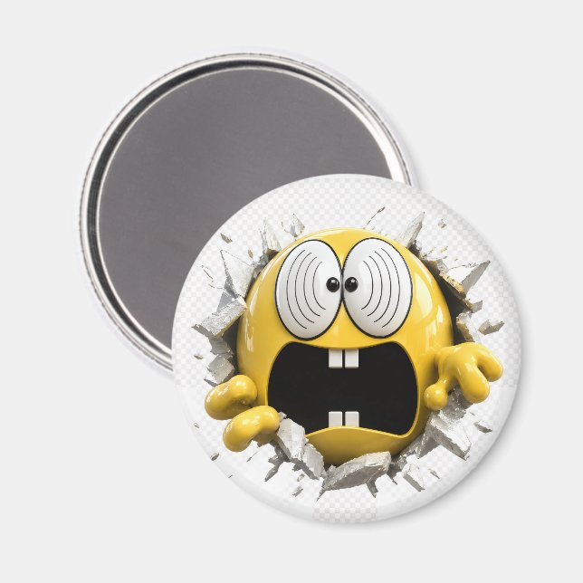 Dizzy 3D Emoji Round Magnet (Front/Back)
