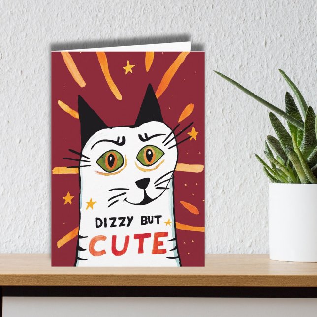 Dizzy but cute dizziness vertigo Meniere's love Holiday Card (Creator Uploaded)