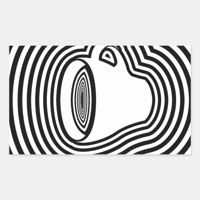 dizzy coffee rectangular sticker (Front)