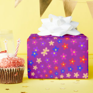 Dizzy daisies on magenta wrapping paper