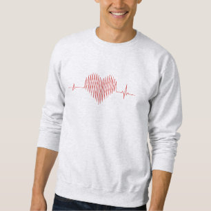 Dizzy Heartbeat Minimalist EKG Design Sweatshirt