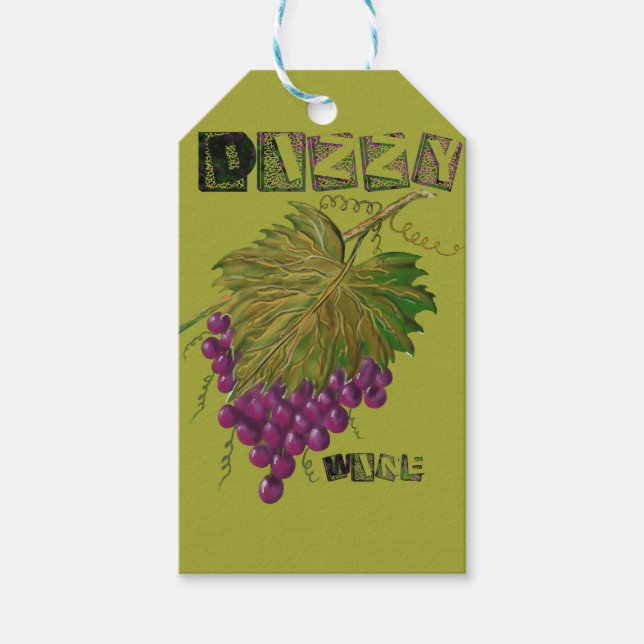 Dizzy Wine Gift Tags (Front)