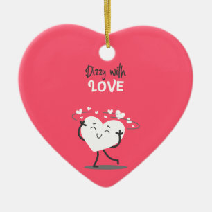 Dizzy With Love Ceramic Heart Ornament