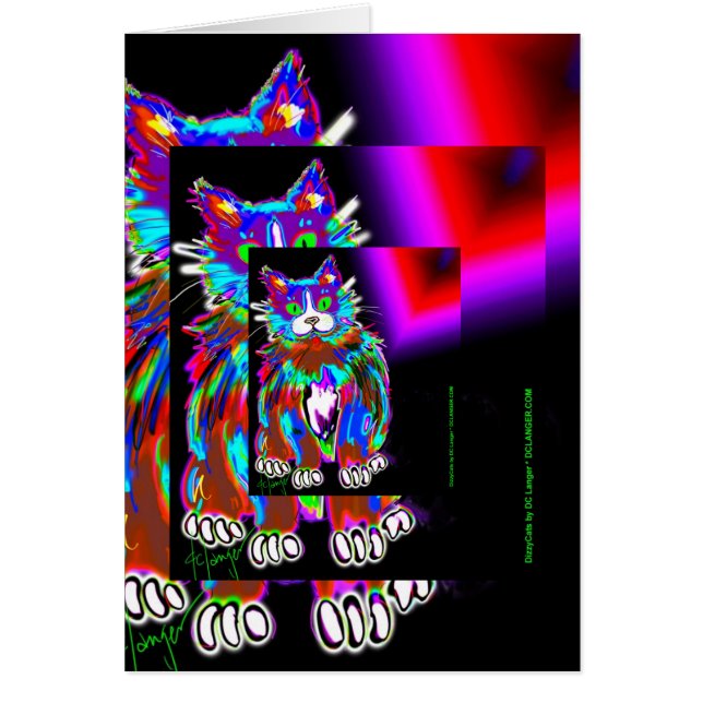 DizzyCats cards, featuring the crazy Psycho DizzyC (Front)