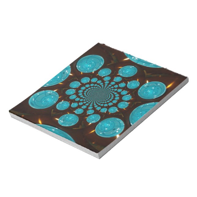 Dizzying Display of Cyan Lights Kaleidoscope  Art Notepad (Rotated)