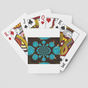 Dizzying Display of Cyan Lights Kaleidoscope Art Playing Cards