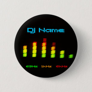 Dj Add your name Custom Equalizer Bar EQ 6 Cm Round Badge
