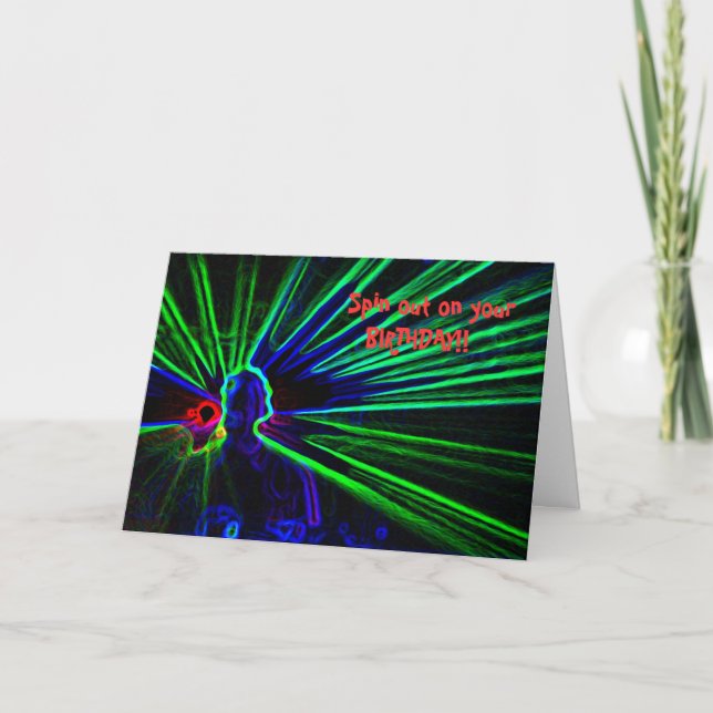 DJ and Laser Lights birthday card (Front)