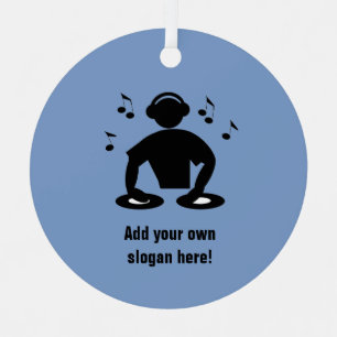 DJ and Musician theme - Disc Jockey plus your text Metal Tree Decoration