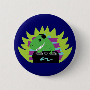Dj-asaurus Rex 6 Cm Round Badge