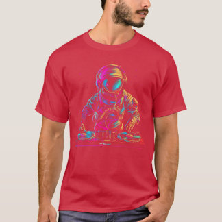DJ Astronaut Space EDMechno House Music Vinyl Reco T-Shirt