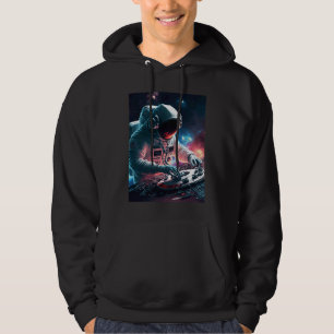 DJ Astronaut Turntable in Space Graphic for Men an Hoodie