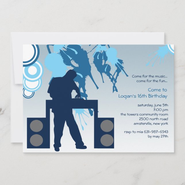 DJ at Work Invitation (Front)
