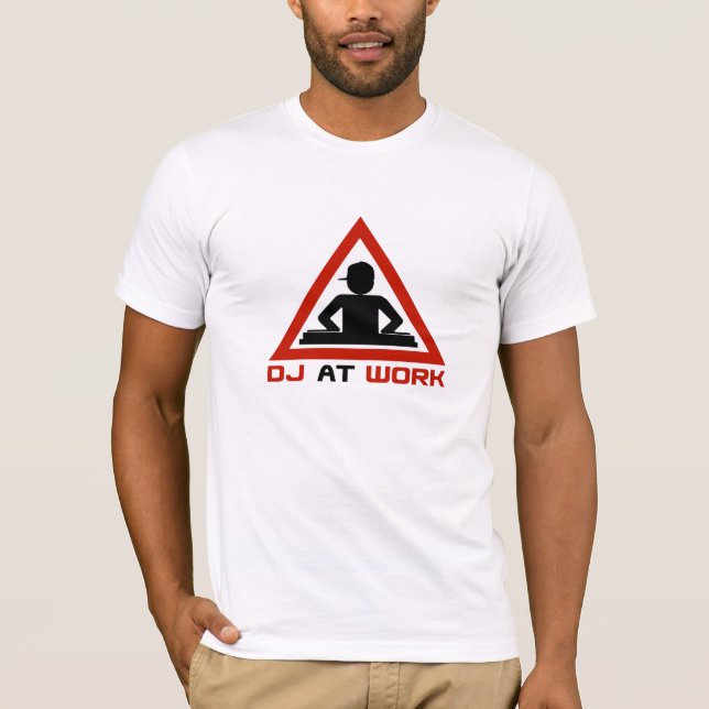 DJ at Work with man wearing a hat T-Shirt (Front)