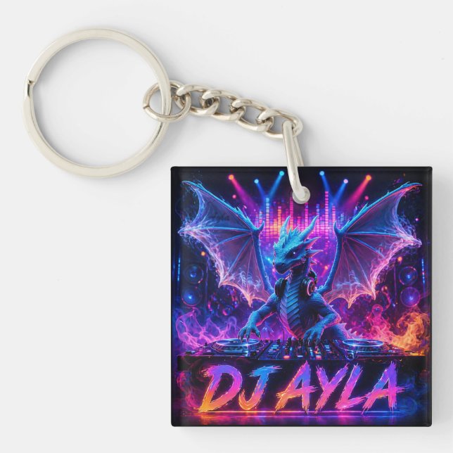 DJ AYLA DOUBLE SIDED KEY RING (Front)