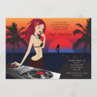 DJ Beauty Party Invitation