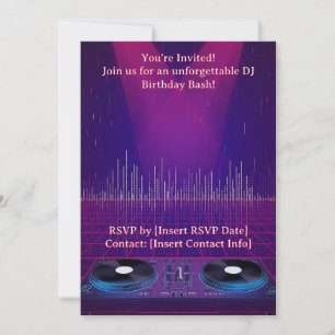DJ Birthday Party Invitation - Customisable
