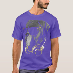 Dj Boxer Dog Bling T-Shirt