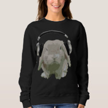 DJ Bunny Rabbit With Headphones Fun Music Lover