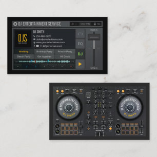 DJ Business Card, DJ Event Service, Entertainment Business Card