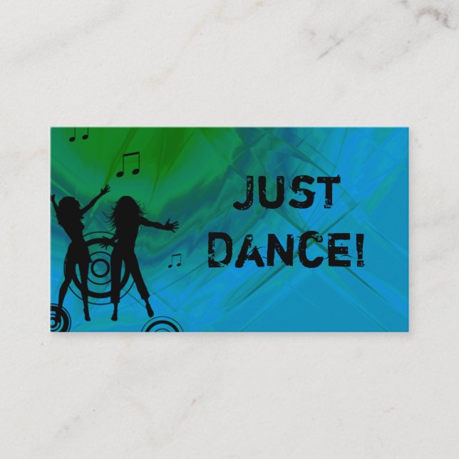 Dj Business Card Music Red blue green Retro Dance (Front)