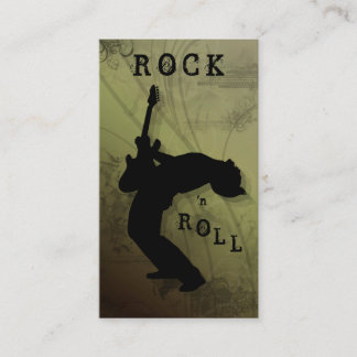 DJ Business Cards Guitar Music Beige