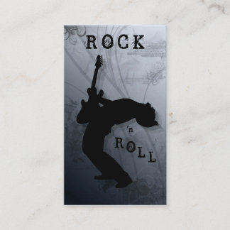 DJ Business Cards Guitar Music Black Grey