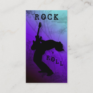 DJ Business Cards Guitar Music Blue Purple
