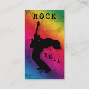 DJ Business Cards Guitar Music Rainbow