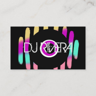 DJ Business Music Producer Neon and Black Card