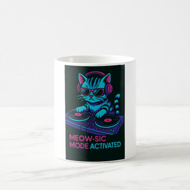 DJ Cat Coffee Mug (Center)