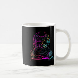 Dj Cat Edm Techno House Music Funny Cat Lover For  Coffee Mug