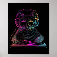 Dj Cat Edm Techno House Music Funny Cat Lover