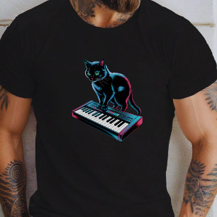DJ Cat Funny 80s 90s Disco Cat Music T-Shirt