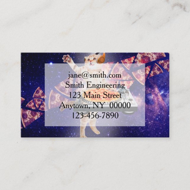 DJ Cat Turntable Mixer Business Card (Front)