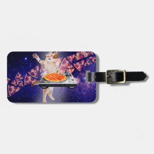 DJ Cat Turntable Mixer Luggage Tag