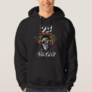 DJ Chimp Headphone Chimpanzee Music Party Hoodie