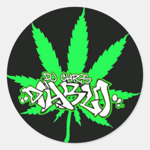 DJ CHRIS DIABLO LOGO 4 CLASSIC ROUND STICKER
