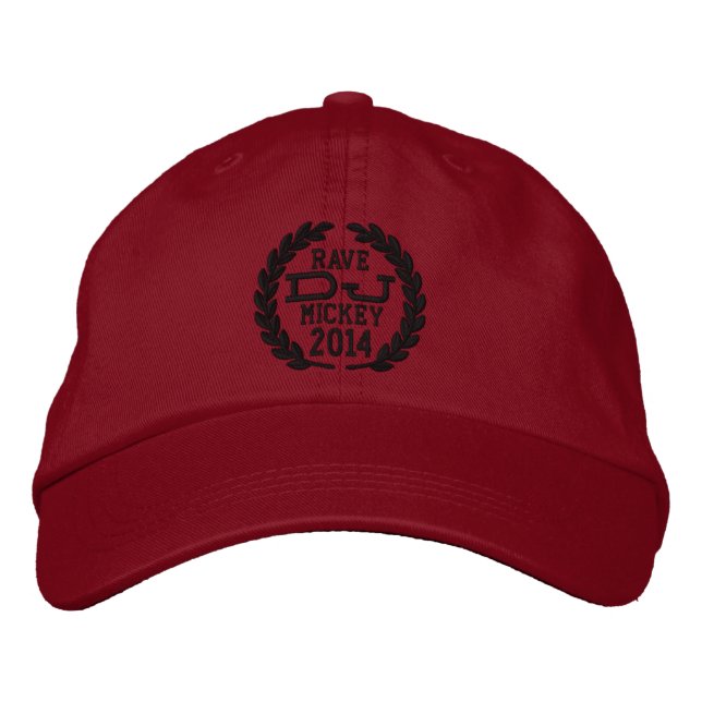 DJ Classic Laurels to Personalise Name Event Year! Embroidered Hat (Front)