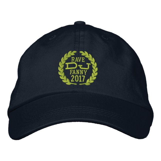 DJ Classic Laurels to Personalize Name Event Year! Embroidered Hat (Front)
