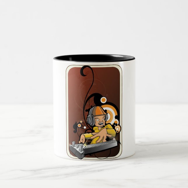 Dj Coffee Two-Tone Coffee Mug (Center)