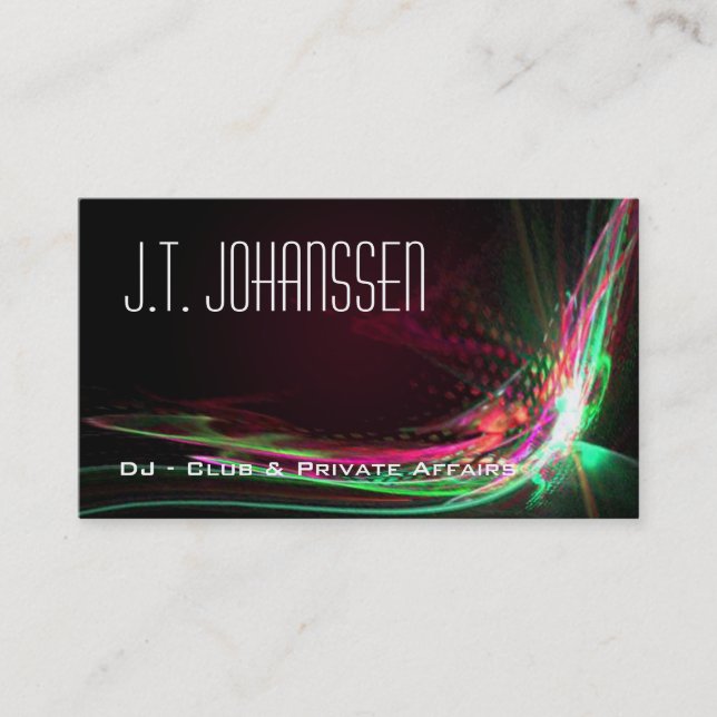 DJ - Colour Explosion Professional Business Cards (Front)