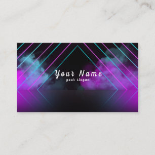 DJ Colourful Neon Lights Vibrant - Stand Out Business Card
