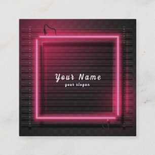 DJ Colourful Neon Lights Vibrant - Stand Out Square Business Card