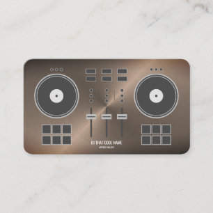 DJ Controller 2020 - Bronze Metal Faux Business Card